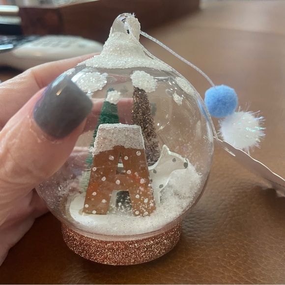 New Anthropologie Arctic Monogram Ornament A Christmas Tree Decor 2022 - Picture 7 of 8